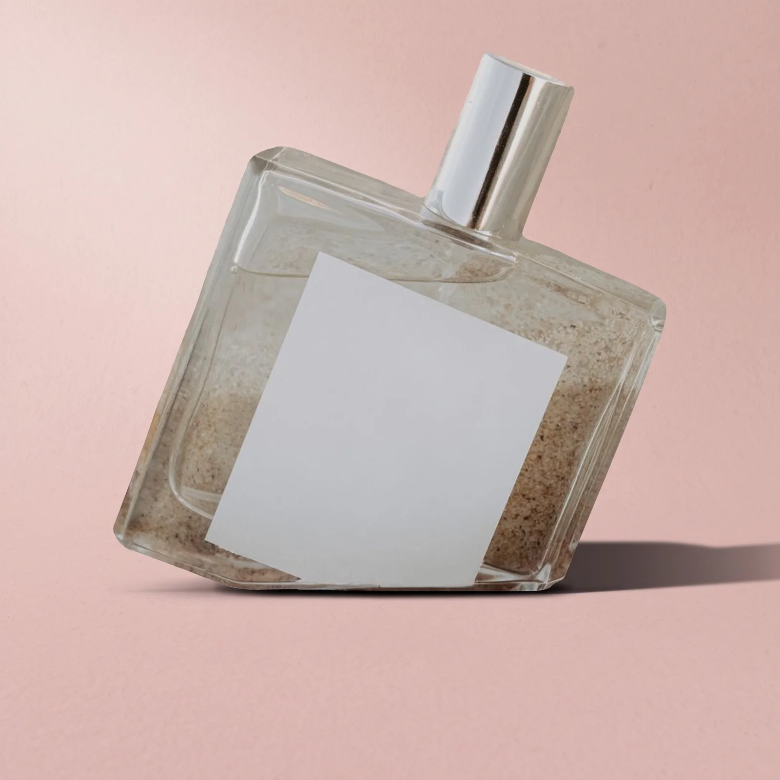 after: unbranded perfume bottle in pink directional light