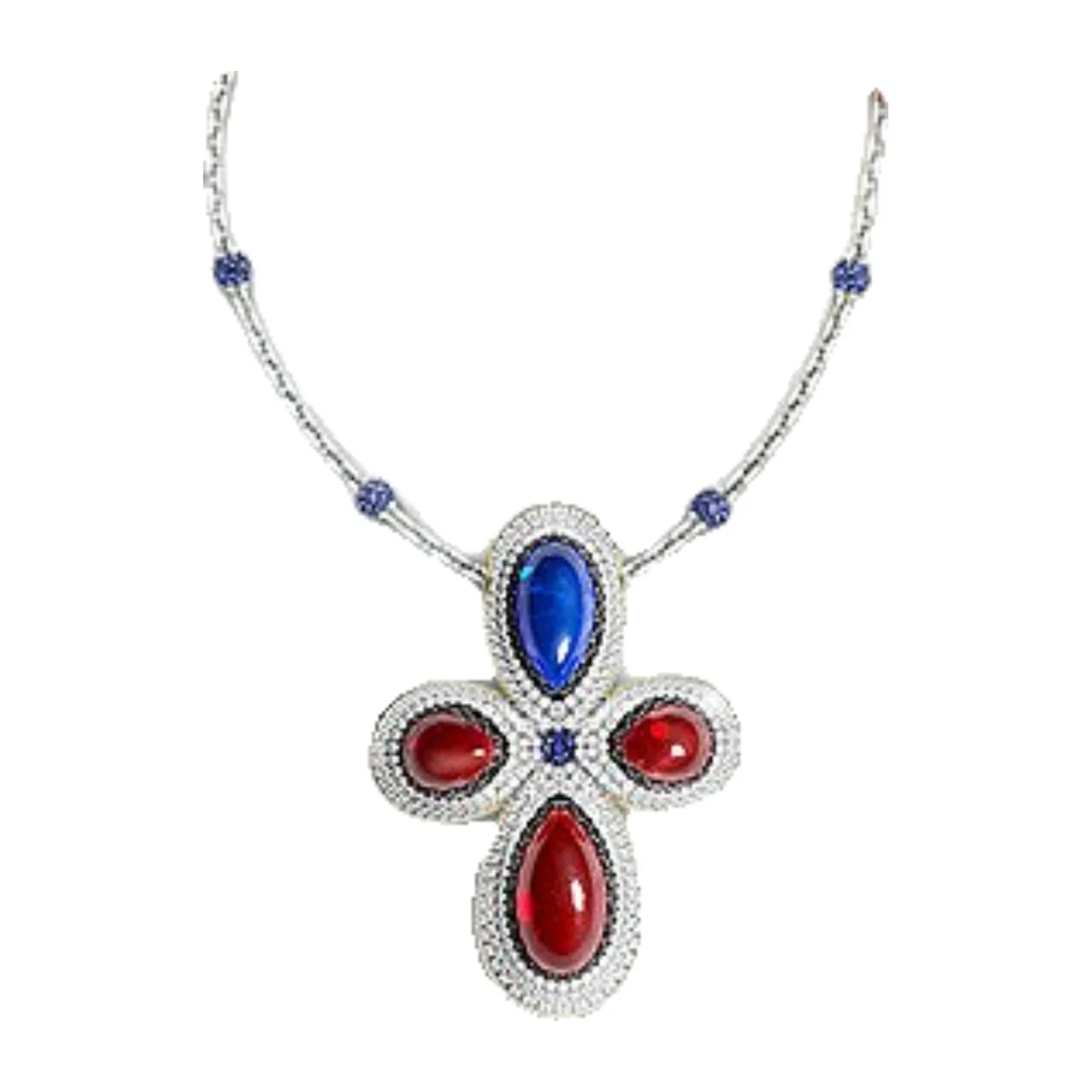 gemstone necklace isolated on pure white