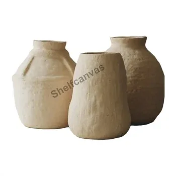 unbranded ceramic vases isolated on pure white