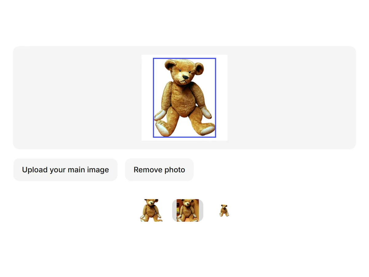 Amazon image checker measuring a teddy bear main image on white